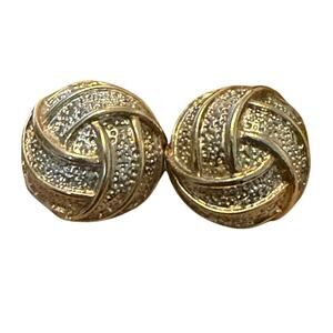 Donald Stannard Domed Love Knot Clip-back Earrings, Vintage